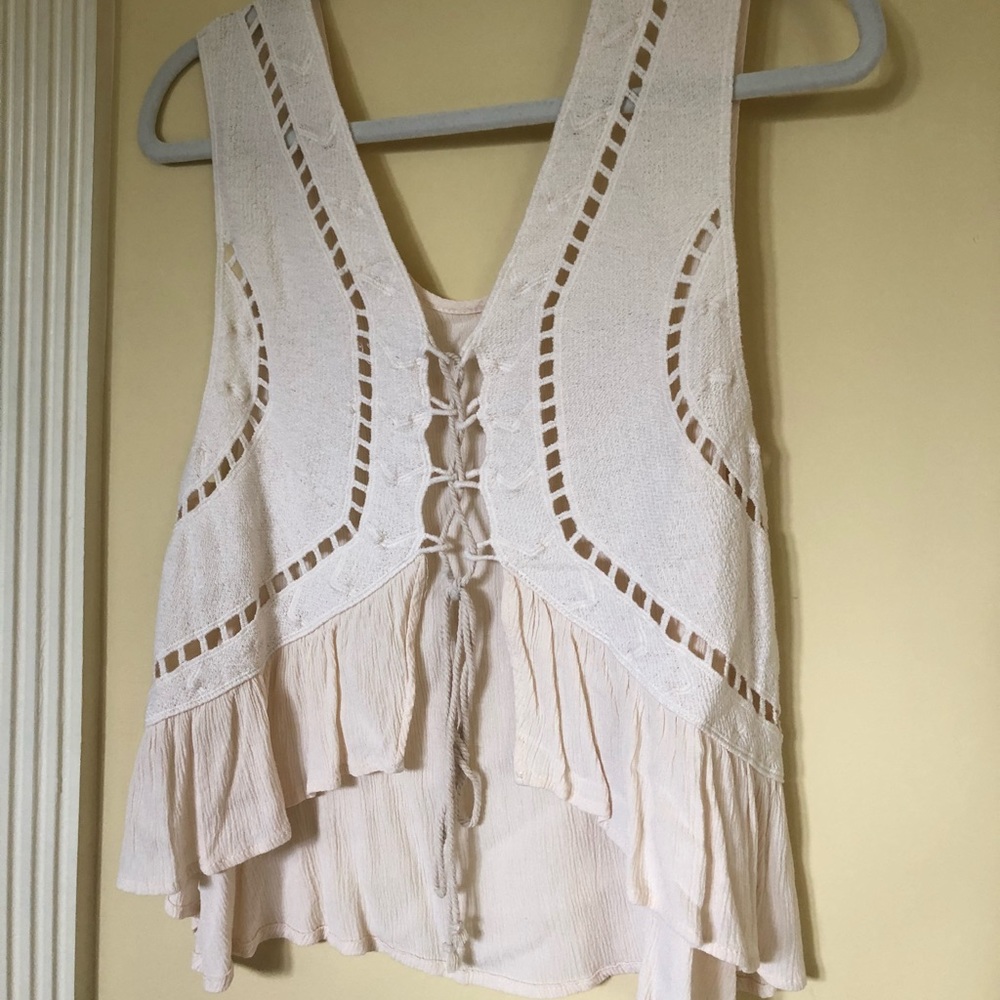 Surf Gypsy Flowy Crochet Back Tank